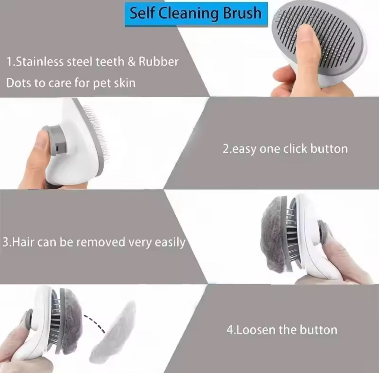Self-Cleaning Pet Grooming Brush